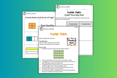 An image showing examples of Grade 2 Fraction Fluency Builders in STEMscopes Math